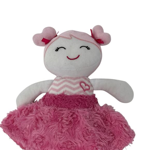 Baby Starters PinkChevron Stripe Marisa Soft Plush Snuggle Buddy Baby Doll 12" - Picture 9 of 12